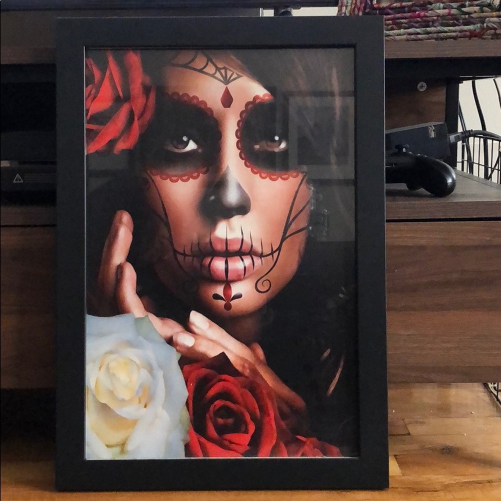 Framed Sugar Skull Girl Print